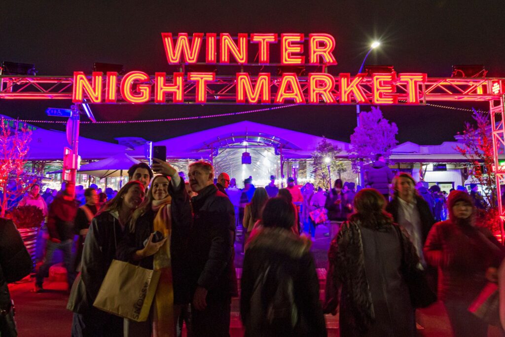 the winter night market at queen victoria markets